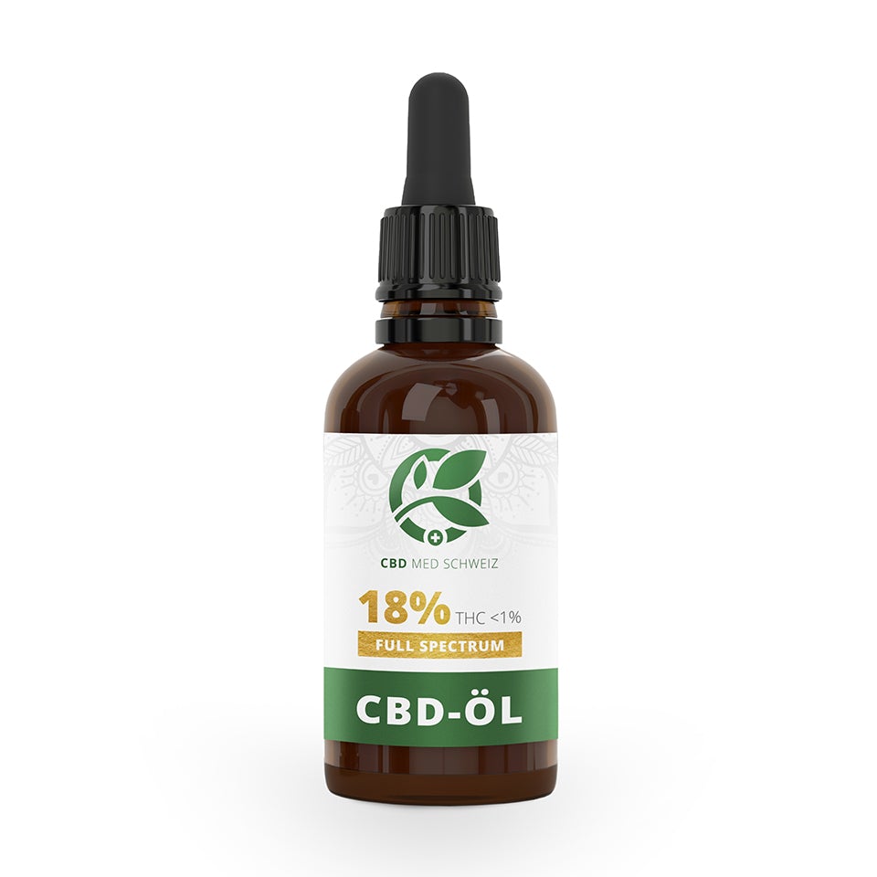 18% Bio CBD-Öl Tropfen (Full Spectrum) 30ml - CBD MED Schweiz